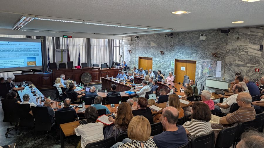 Στιγμιότυπο από την εκδήλωση Δημοσιοποίησης Εναλλακτικών Σεναρίων Χωρικής Ανάπτυξης 