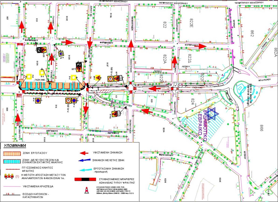 Το γράφημα για το Στάδιο 8 των κυκλοφοριακών ρυθμίσεων στην οδό Ανθίμου Γαζή