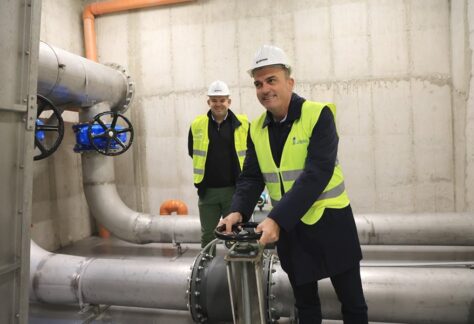 Στιγμιότυπο από την επίσκεψη στο Κεντρικό Αντλιοστάσιο λυμάτων