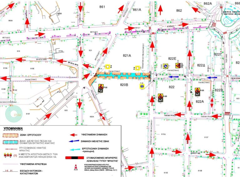 Εργασίες σε τμήμα της οδού Παλαιστίνης - ΣΤΑΔΙΟ Α10